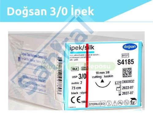 İpek 3/0 18 3/8 Keskin (Δ) 75cm İpek Emilemeyen Sütür 12 Ad./Pkt