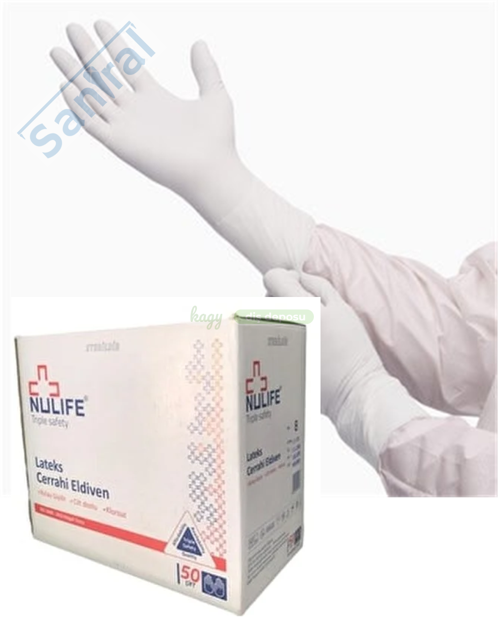 Nulife Lateks Steril Pudralı Cerrahi Eldiven