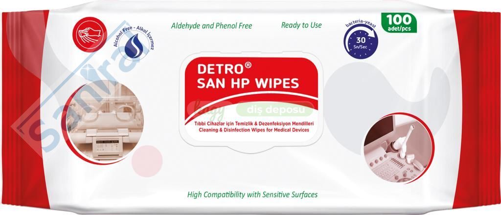 DETRO SAN HP WIPES ( Hidrojen Peroksit ) - Dezenfektan Mendil