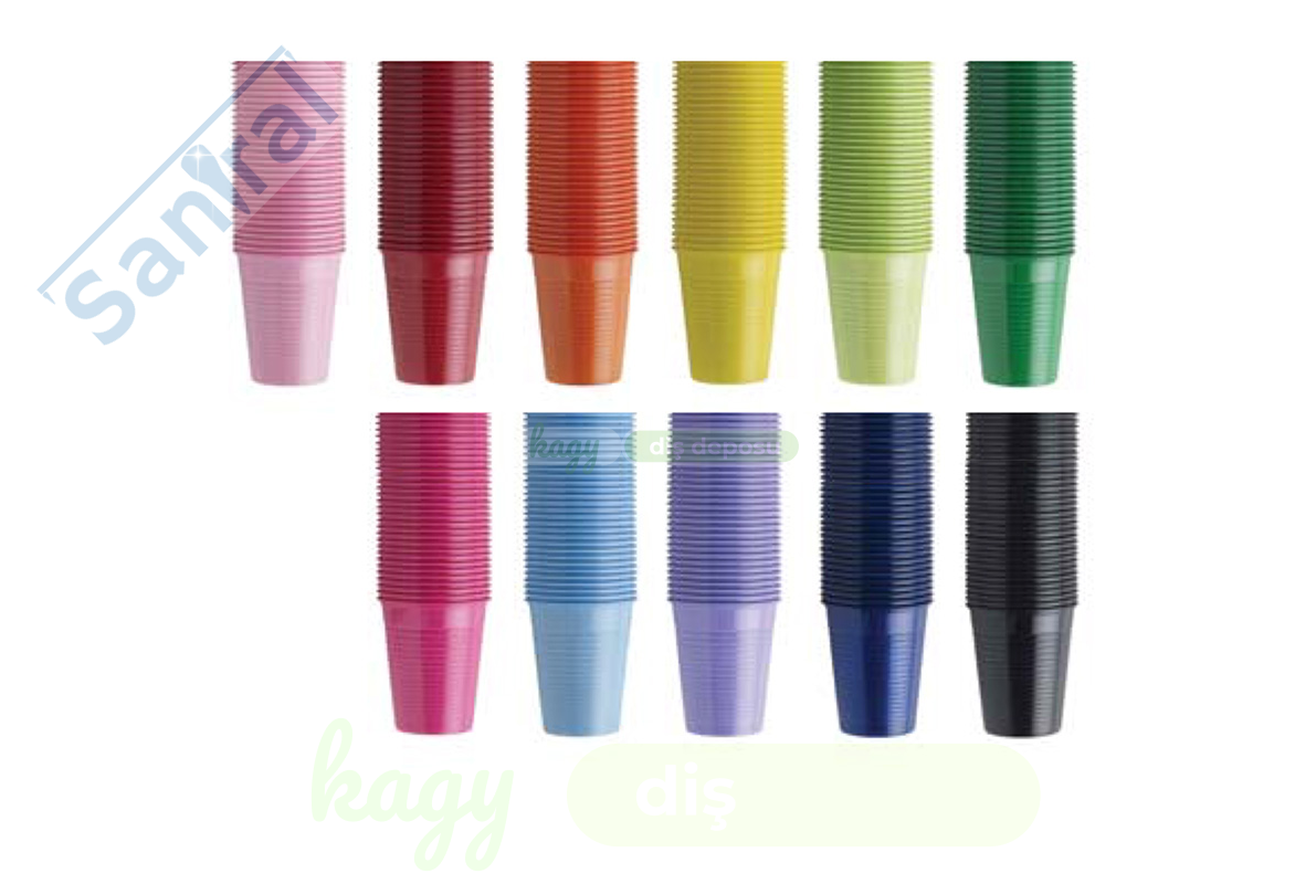 Renkli Plastik Bardak 100 Adet